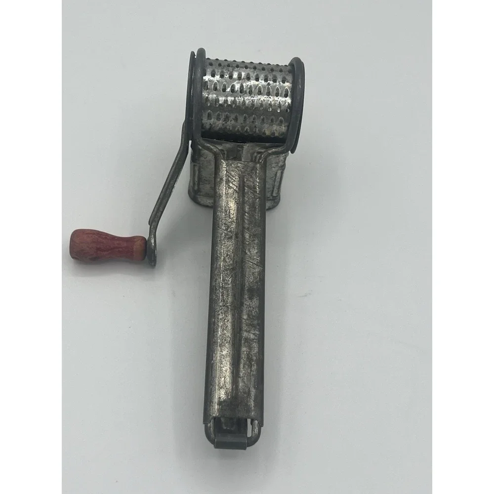 Vintage Mouli Cheese Grater Metal Red Wood Handle Made in France Kitchen Tool